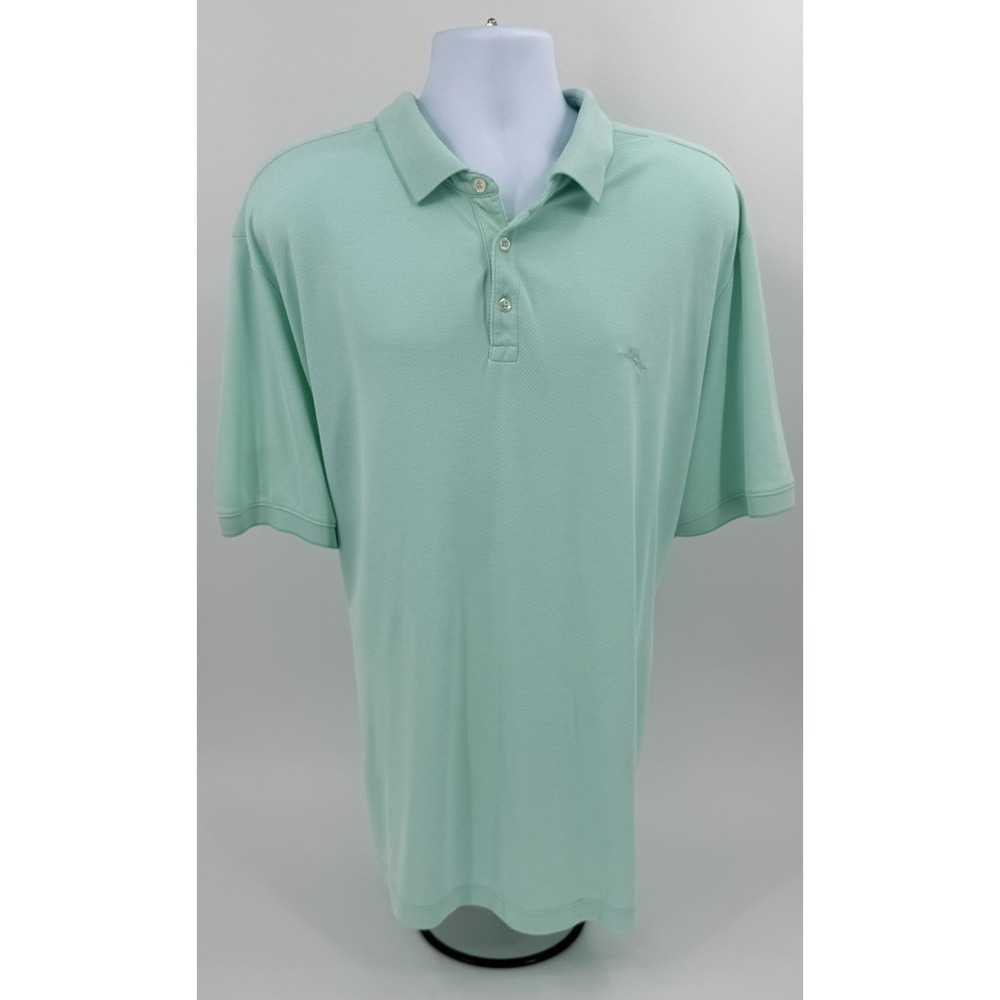 Tommy Bahama Island Zone Modal Polo Shirt Turquoise Light Aqua Men's Size XXXL
